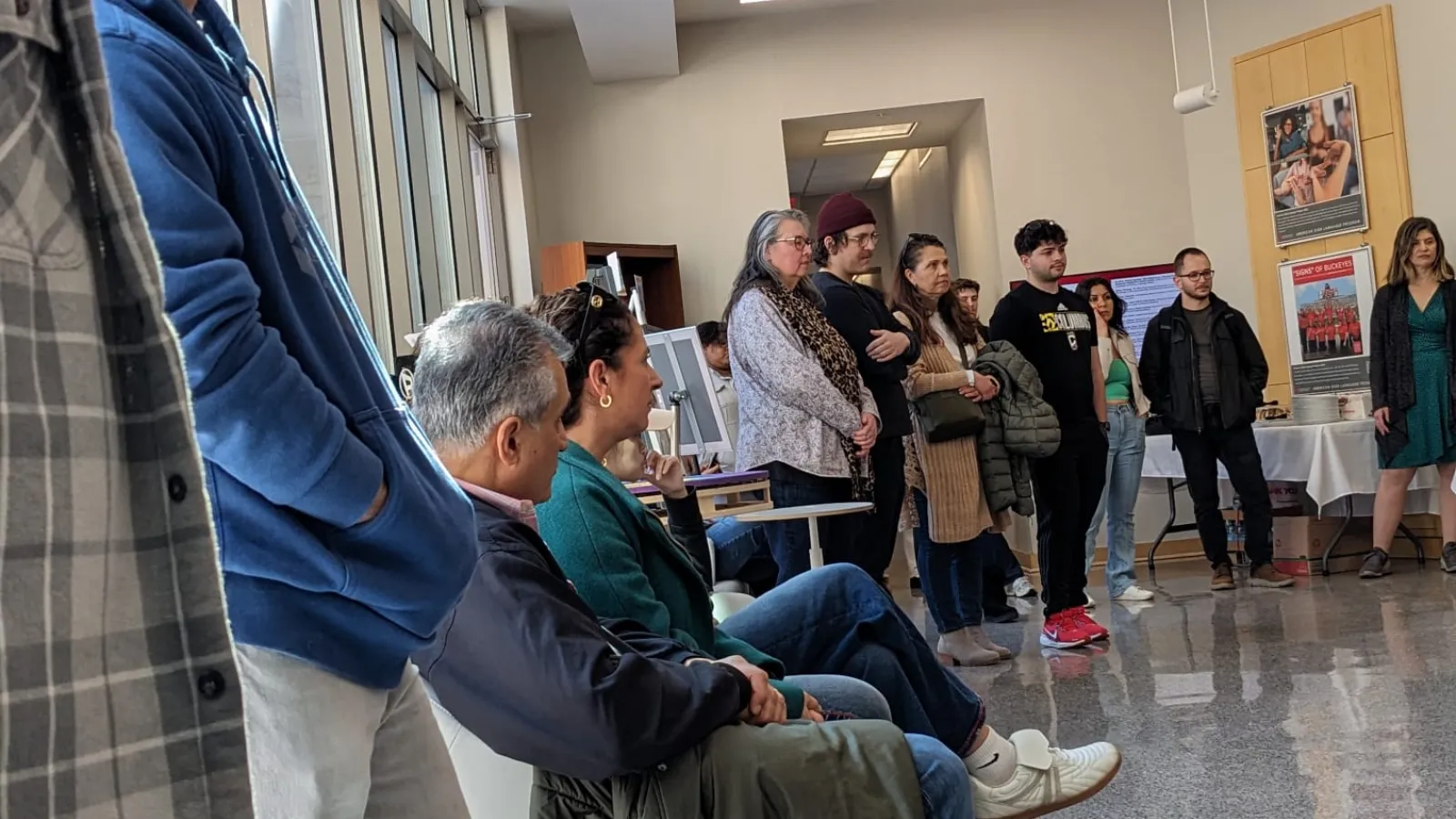 students in a hallway
